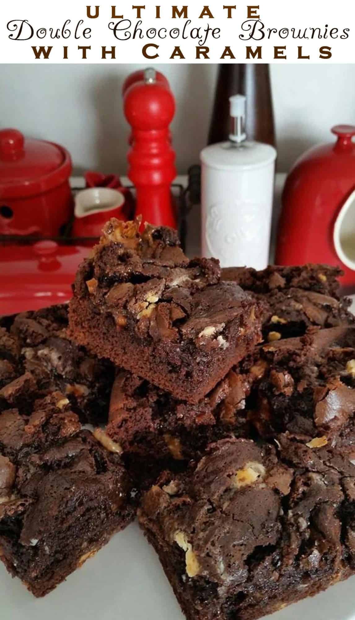 Ultimate Double Chocolate Brownies with Caramels