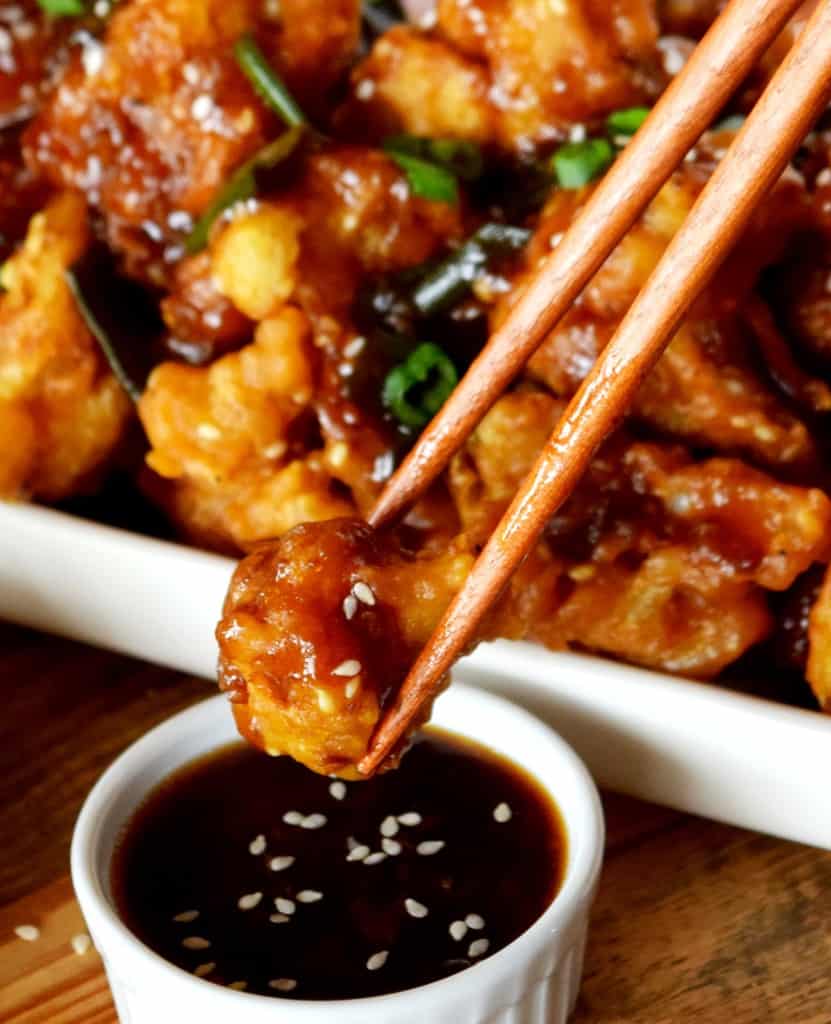 Fried Cauliflower in Garlic and Ginger Sauce