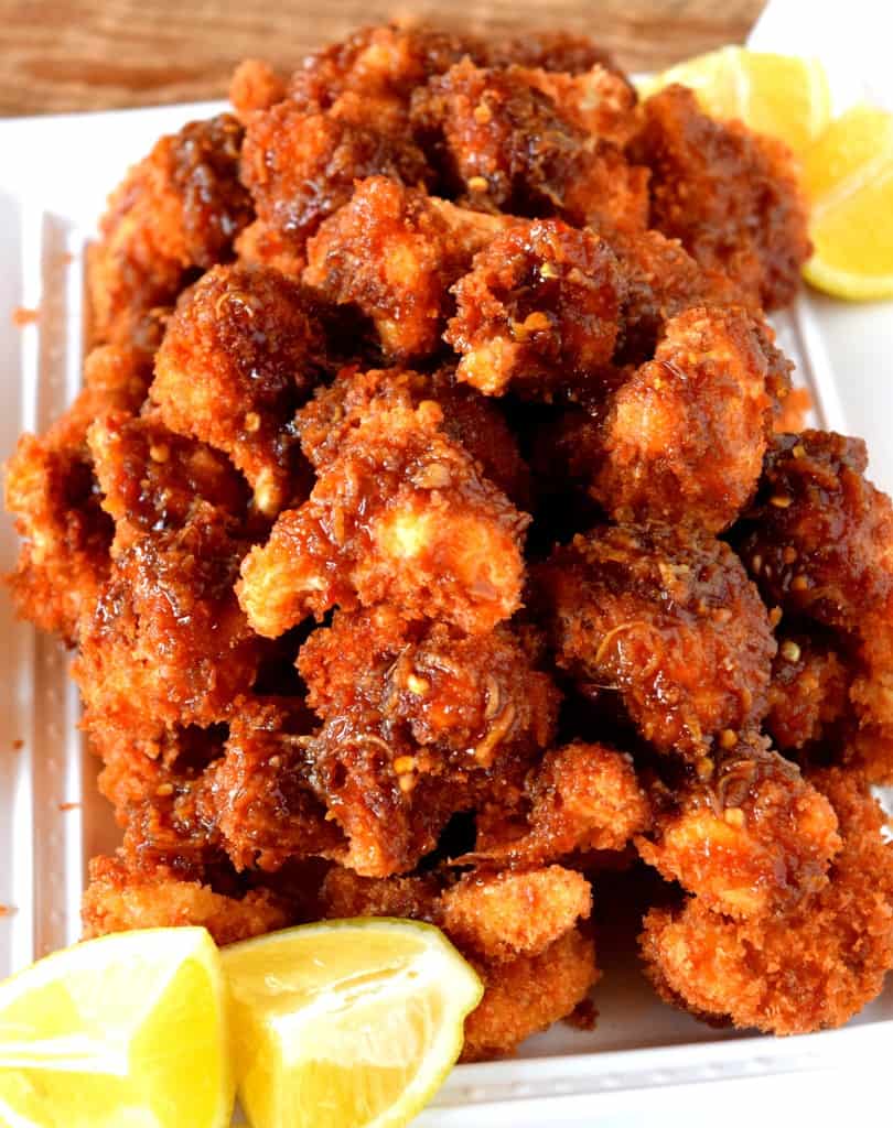 Crispy Fried Honey Lemon Glazed Cauliflower
