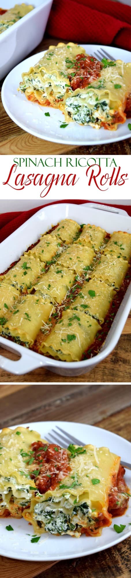 Spinach Ricotta Lasagna Rolls