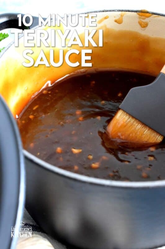 Homemade sauce is always better, and you can't beat this 10 Minute Teriyaki Sauce! Chances are, you'll have everything you'll need right in your pantry. The uses for this sweet and tangy, slightly salty sauce are endless too! #teriyaki #homemade #sauce