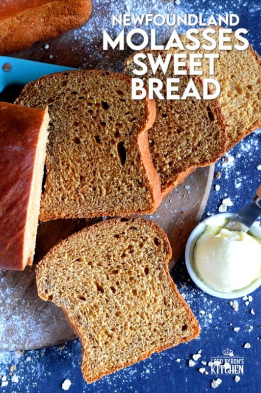 Every culture has traditional foods, and I can't think of one food that I associate with Newfoundland more than homemade bread. Newfoundland Molasses Sweet Bread is both a tradition and a treat! Make this bread plain or add raisins or dried currants to suit your tastes! #molasses #bread #sweetbread #traditional #newfie #newfoundland