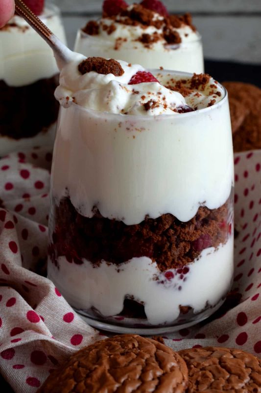 Raspberry Brownie Parfaits