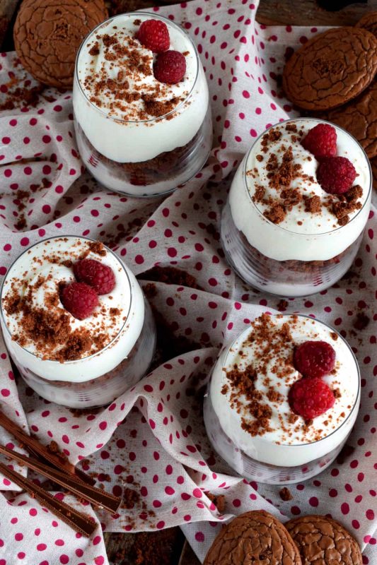 Raspberry Brownie Parfaits
