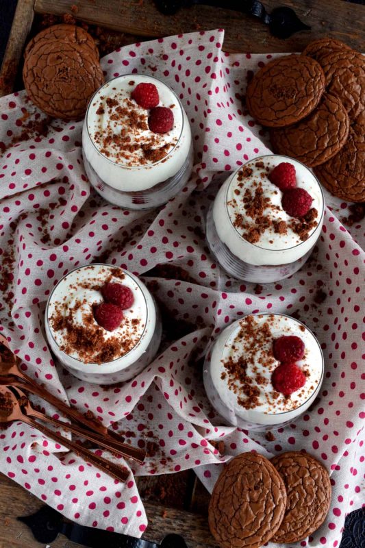 Raspberry Brownie Parfaits