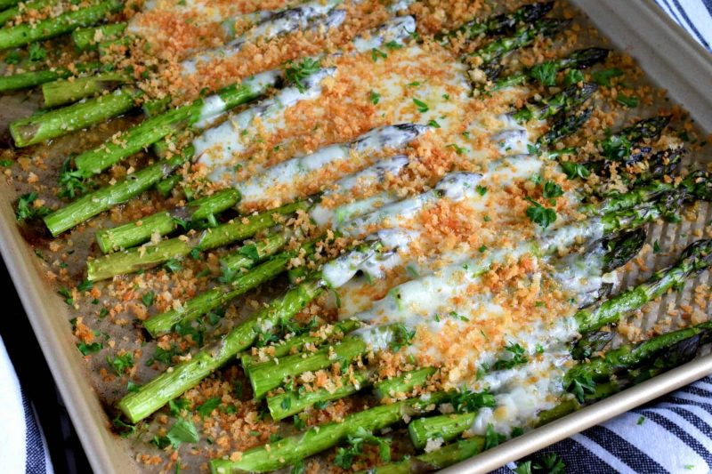 Roasted Mozzarella Asparagus