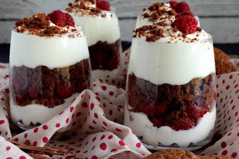 Raspberry Brownie Parfaits