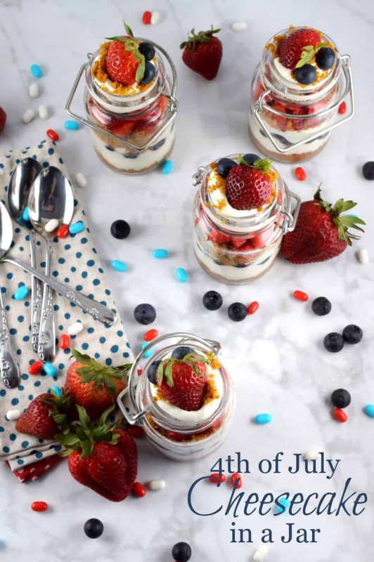 4th of July Cheesecake in a Jar
