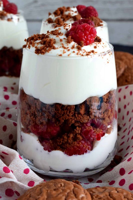 Raspberry Brownie Parfaits