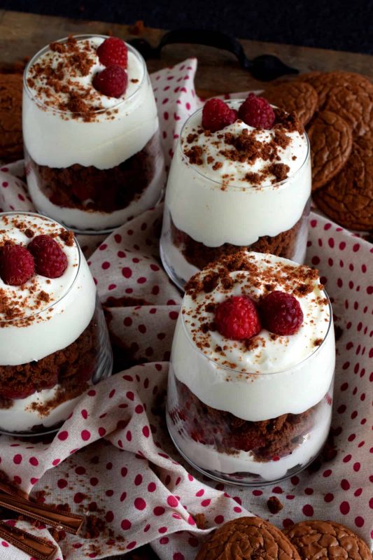 Raspberry Brownie Parfaits