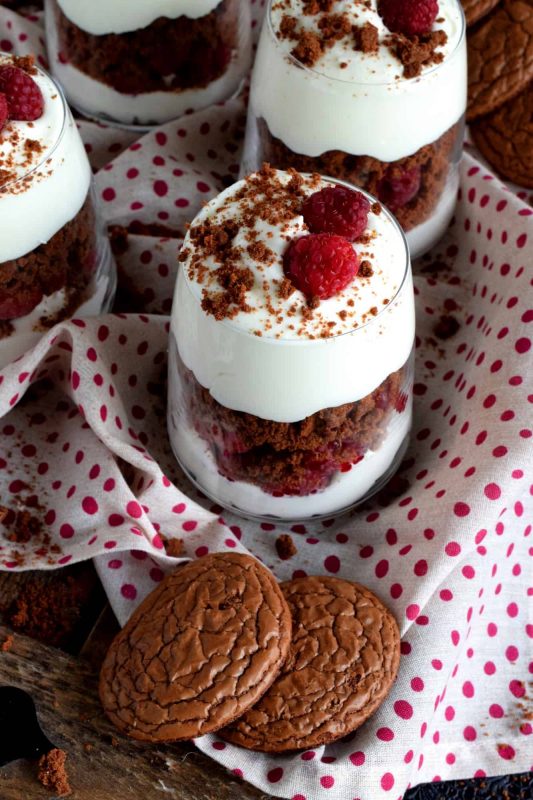 Raspberry Brownie Parfaits