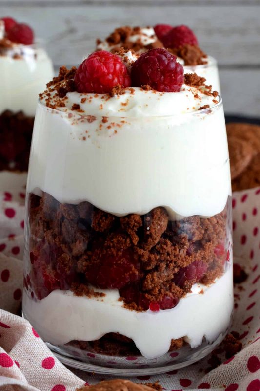 Raspberry Brownie Parfaits