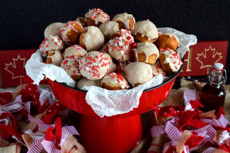 Canada Day Maple Glazed Mini Muffins