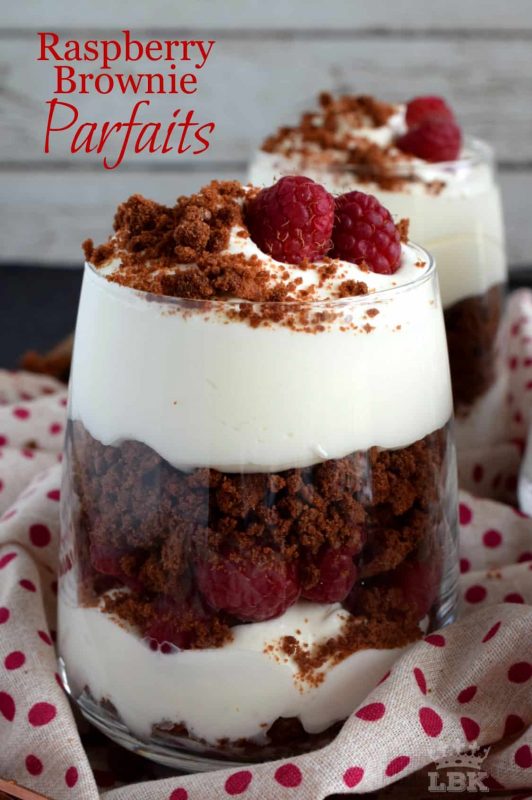 Raspberry Brownie Parfaits