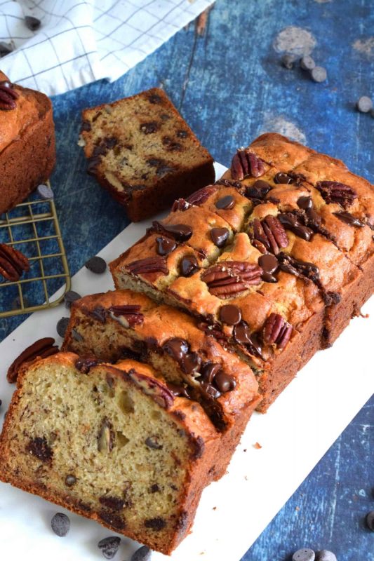 Banana Yogurt Chocolate Pecan Loaf