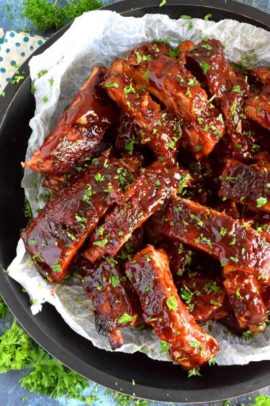 Family Style Oven Baked Barbecued Ribs