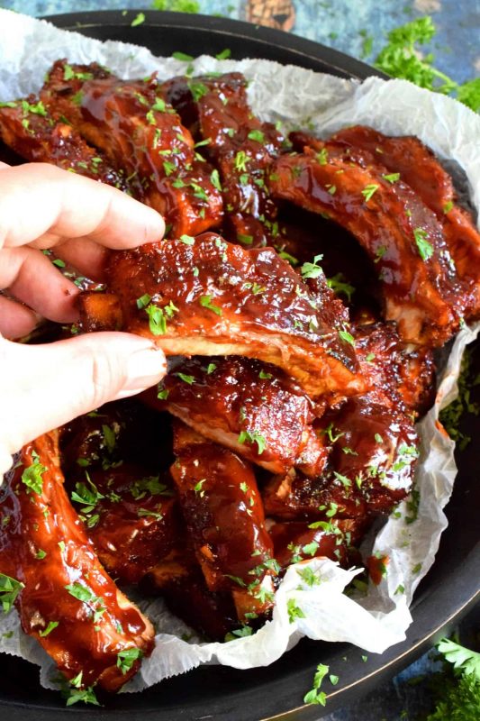 Family Style Oven Baked Barbecued Ribs