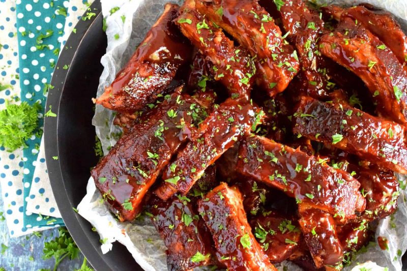 Family Style Oven Baked Barbecued Ribs