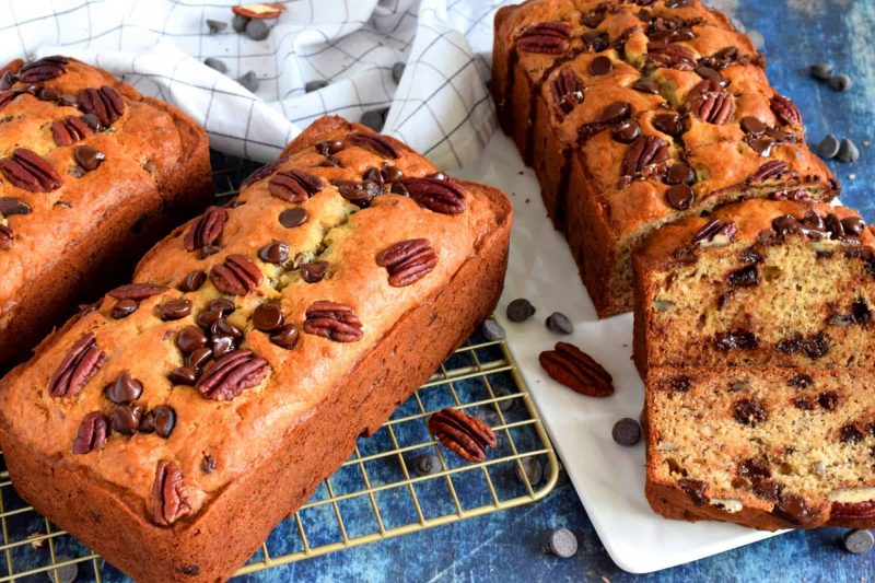 Banana Yogurt Chocolate Pecan Loaf