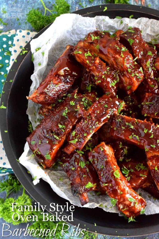 Family Style Oven Baked Barbecued Ribs