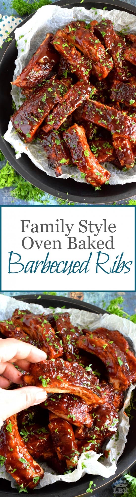 Family Style Oven Baked Barbecued Ribs