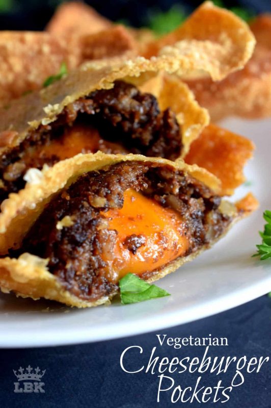 Fried Vegetarian Cheeseburger Pockets