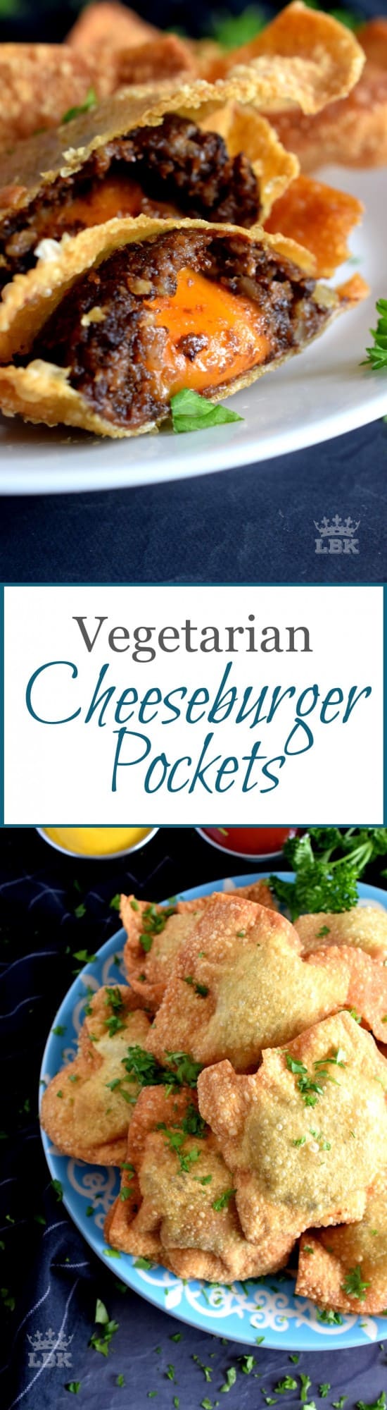 Fried Vegetarian Cheeseburger Pockets