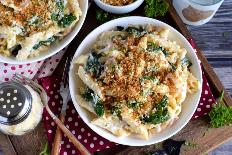 Creamy Pasta with Shallots and Swiss Chard