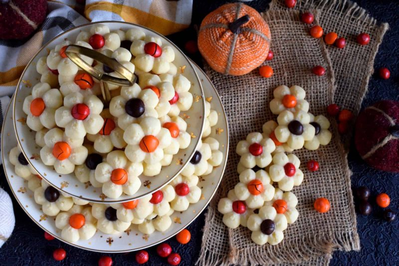 Fall Flower Spritz Cookies
