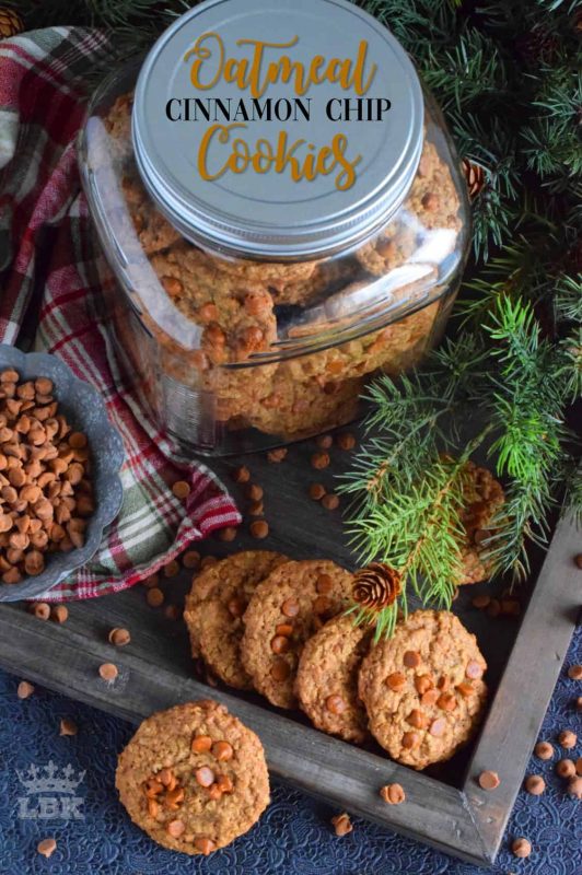 Oatmeal Cinnamon Chip Cookies are here to stay! These will be a constant in our cookie jar; how about yours?#cinnamon #chip #oatmeal #cookies #holiday #christmas #baking