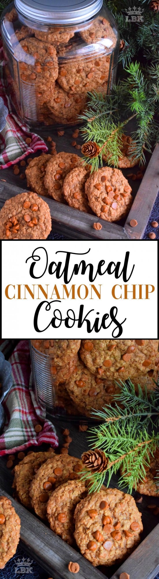 Oatmeal Cinnamon Chip Cookies are here to stay! These will be a constant in our cookie jar; how about yours?#cinnamon #chip #oatmeal #cookies #holiday #christmas #baking