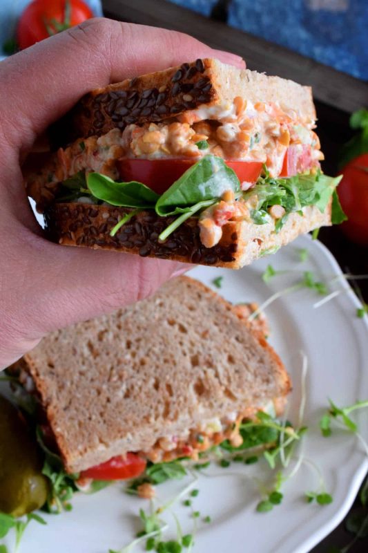 Smashed Lentil Salad Sandwiches