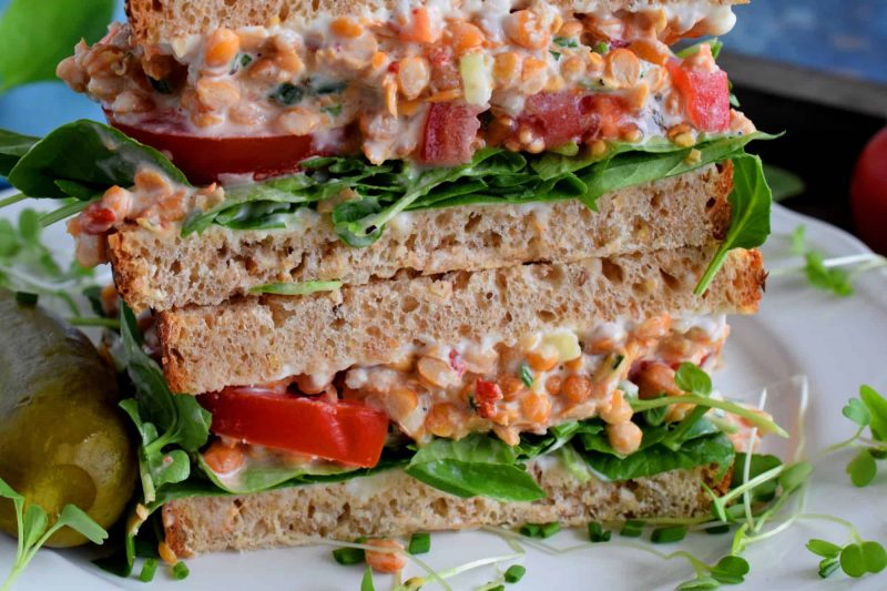 Smashed Lentil Salad Sandwiches