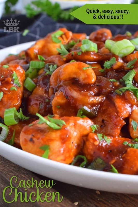 Cashew Chicken - Faster than the time it takes to wait for delivery, Cashew Chicken is made with tender and moist breast meat, whole cashews, and a sweet and savoury sauce.#cashew #chicken #homemade #weeknight