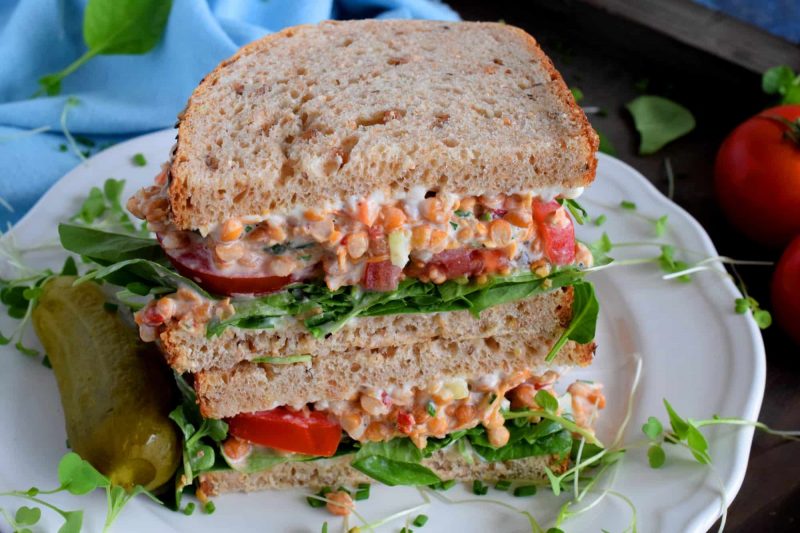 Smashed Lentil Salad Sandwiches