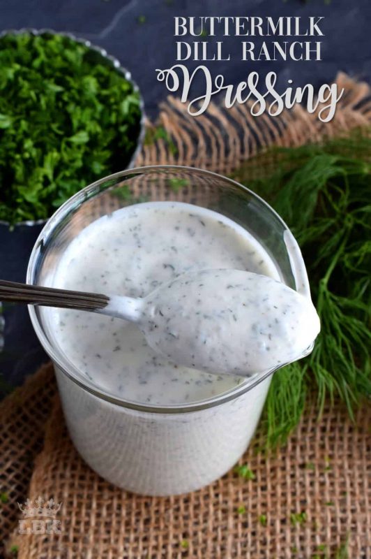 Buttermilk Dill Ranch Dressing - If you love a thick and flavourful salad dressing or dip, Buttermilk Dill Ranch Dressing is just the thing you need! Makes good use of your spice rack too!#buttermilk #ranch #dressing #dip #sauce