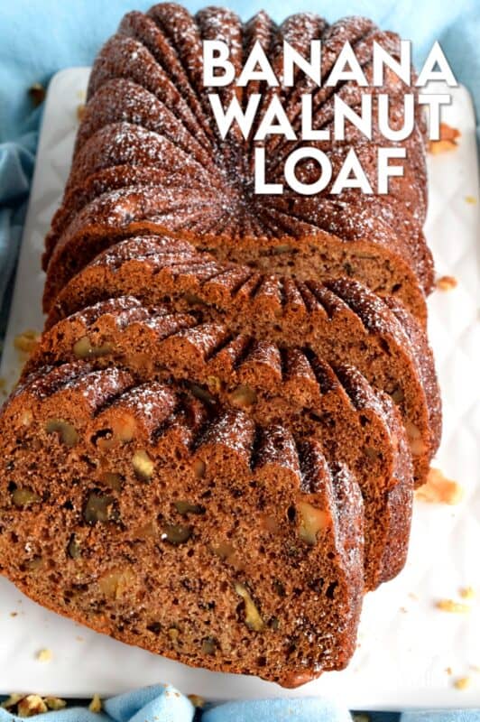 This has to be the easiest Banana Walnut Loaf to make! With just one bowl and a spatula, you too can whip up this delicious treat. It's a no-fuss, no-mess recipe with all of the flavour and richness you'd expect from a homemade banana loaf. #banana #walnut #bread #loaf