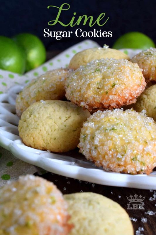 Deliciously tart Lime Sugar Cookies, made with real lime zest, and sweetened with sugar and a touch of honey, are the perfect afternoon tea time confection!#lime #zest #citrus #cookies #sugar #tart