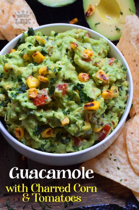Everyone loves guacamole; it's all the rage! Plain is fine, but why settle for ordinary when you can make extraordinary Guacamole with Charred Corn and Tomatoes? Break out the chips, this dip is ready!#guacamole #charred #corn #tomatoes #guac #dip