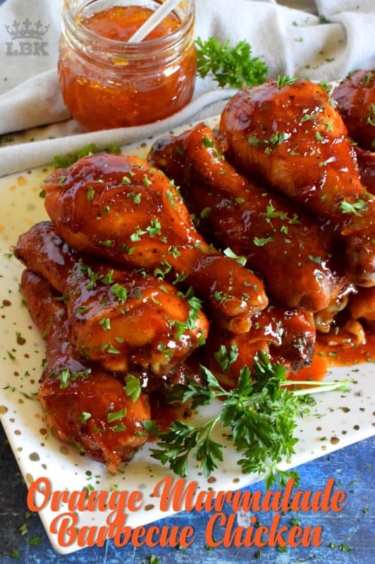 A deliciously easy and budget friendly dish which uses only three ingredients.  Orange Marmalade Barbeque Chicken is about to make your dinnertime rush so much more relaxed and yummy!#orange #marmalade #barbecue #BBQ #chicken #weeknight #family