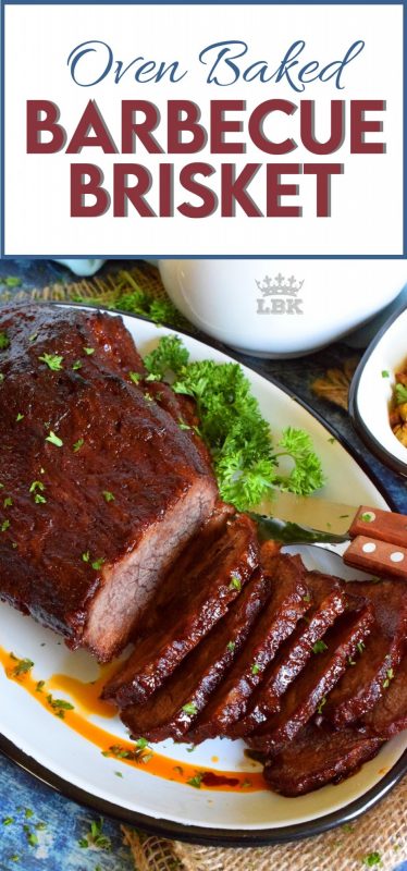 Perfectly seasoned with a homemade spice rub, and topped with your favourite sauce, Oven Baked Barbecue Brisket is the easiest and most rewarding way to prepare this cut of beef.#brisket #beef #oven #baked #bbq #barbecue