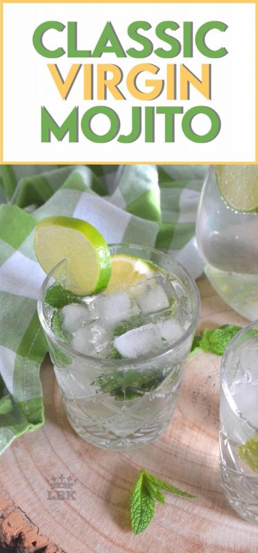 Packed with a strong mint flavour, this Classic Virgin Mojito is sure to keep you hydrated, cool, and refreshed all summer long!  Serve ice cold for best results! #classic #virgin #mojito #lime #lemon #nonalcoholic #summer #drinks