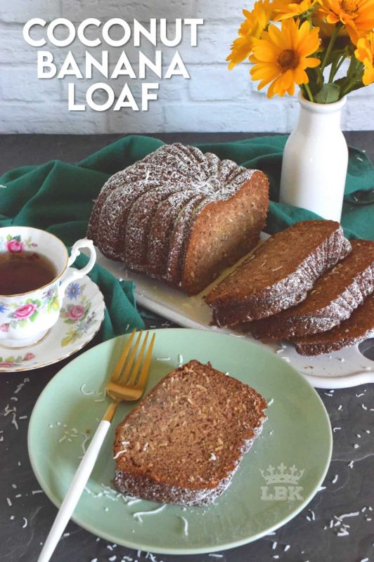 Coconut Banana Loaf combines two simple and inexpensive ingredients in the easiest and most delicious loaf ever! All of this deliciousness is prepared using only a bowl and a spoon too! #coconut #banana #loaf #bread #onebowl