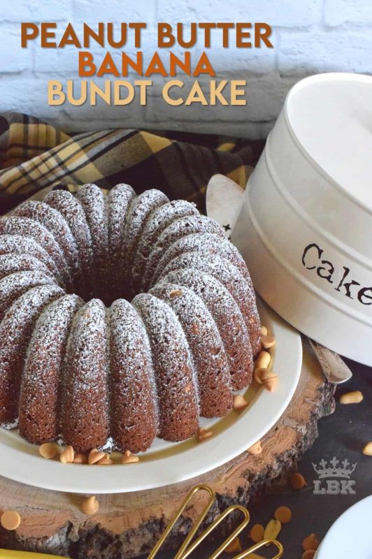 Some ingredients are meant to be eaten together and peanut butter with bananas are no exception. Peanut Butter Banana Bundt Cake is very moist and loaded with peanuts and peanut butter chips too! #peanutbutter #peanut #butter #cake #peanuts #bundt #chips #baking