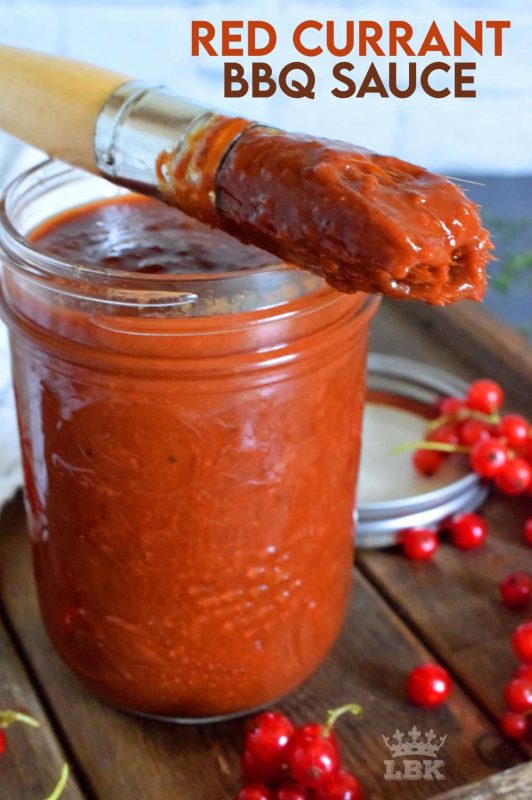 Making your own barbecue sauce couldn't be easier! Red Currant BBQ Sauce is a great example - all ingredients in the pan at once and simmer until it's all cooked down and thickened. #barbecue #BBQ #sauce #red #currants #berries