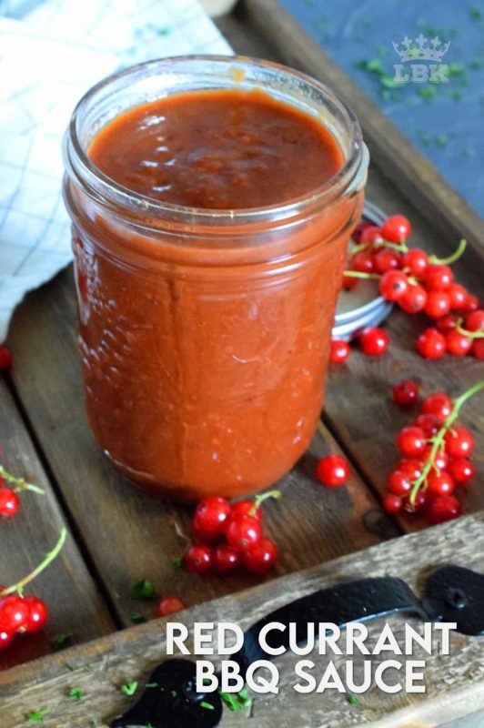 Making your own barbecue sauce couldn't be easier! Red Currant BBQ Sauce is a great example - all ingredients in the pan at once and simmer until it's all cooked down and thickened. #barbecue #BBQ #sauce #red #currants #berries