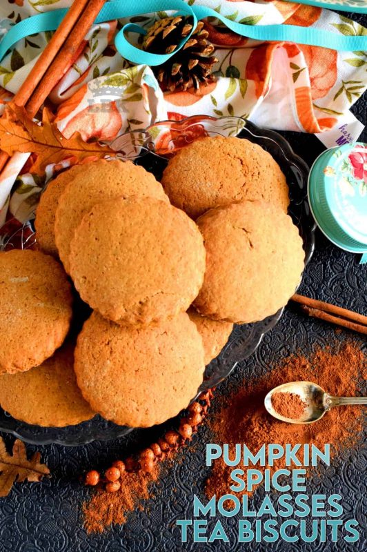 Warm, comforting, aromatic, and delicious – Pumpkin Spice Molasses Tea Biscuits are rustic in presentation and are the definition of home style, old-fashioned baking. #pumpkinspice #molasses #teabiscuit #biscuit #spice #pumpkin