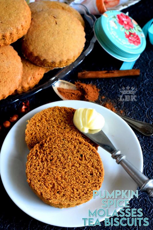 Warm, comforting, aromatic, and delicious – Pumpkin Spice Molasses Tea Biscuits are rustic in presentation and are the definition of home style, old-fashioned baking. #pumpkinspice #molasses #teabiscuit #biscuit #spice #pumpkin