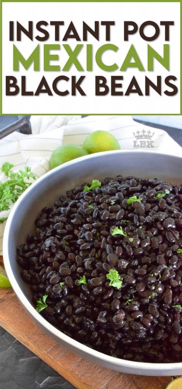 A perfect side dish, or a great burrito filling, Instant Pot Mexican Black Beans are easy to make. They are very delicious and packed with everything good for you! 40 minutes start to finish! #instantpot #mexican #blackbeans #sidedish