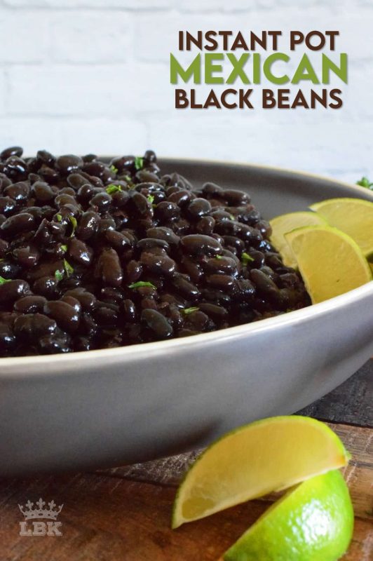 A perfect side dish, or a great burrito filling, Instant Pot Mexican Black Beans are easy to make. They are very delicious and packed with everything good for you! 40 minutes start to finish! #instantpot #mexican #blackbeans #sidedish